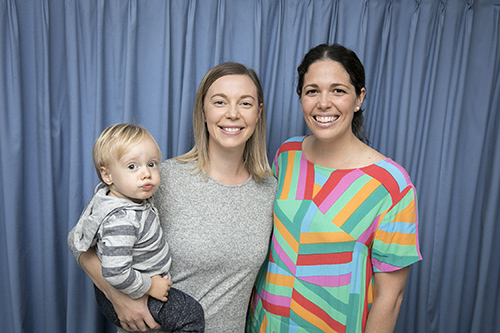 Two women and a child