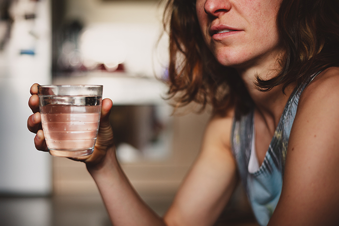 A glass of water